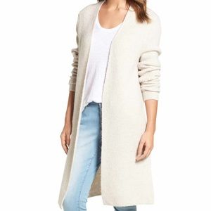 Beige Halogen Ribbed Long Cardigan